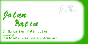 jolan matin business card